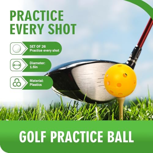 26 Pack Practice Golf Balls, 41mm Hollow Airflow Plastic Golf Balls - Image 3