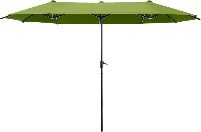 13 ft Large Double-Sided Patio Umbrella, Outdoor Umbrella, Lime | HERA'S PALACE by HERASPALACE