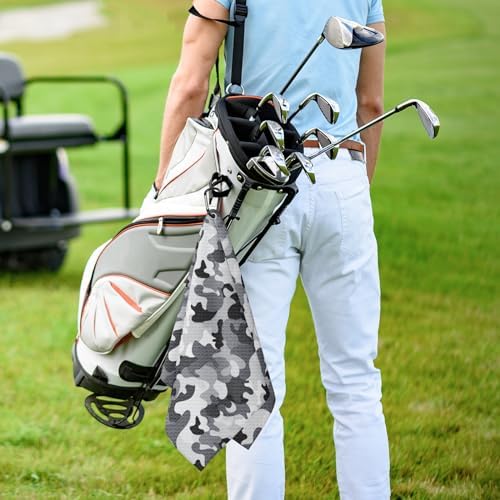 Grey Black Camo Golf Towel 2 Packs - Image 5