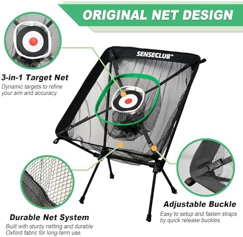 SENSECLUB Foldable Chipping Net & Floating Green, Indoor Golf Practice Chipping - Image 2