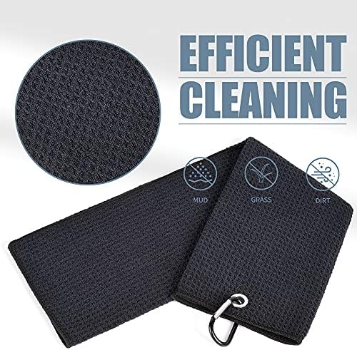 Mile High Life Microfiber Golf Towel, Waffle Pattern w Clip, Super Absorbent - Image 3