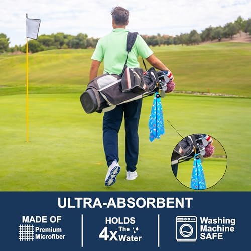 Magnetic Microfiber Waffle Golf Towel Large 16"x24" Clean - Image 4