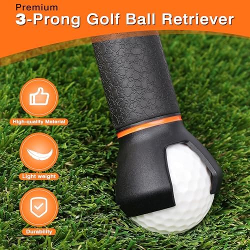 3-Prong Golf Ball Grabber for End of Putter, Golf Ball Picker Upper for Quick - Image 2
