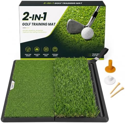 JAYA Golf Hitting Mat with Heavy Rubber Base, Foldable Golf Practice Mat by JAYASPORTS