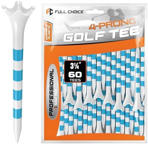 60/100 Pack Plastic Golf Tees, Enhanced Durability & Stability, Designed to by FULLCHOICE
