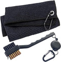 Golf Towel & Brush Cleaning Set, Microfiber Waffle by ATTRACTIVE