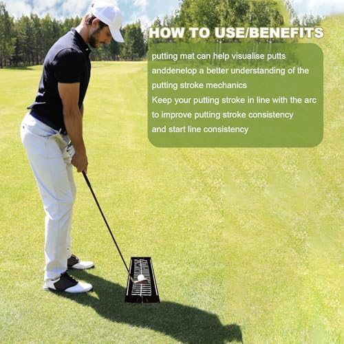 Silipull Golf Putting Mat Indoor 30x8.27 Inch Alignment Track - Image 6