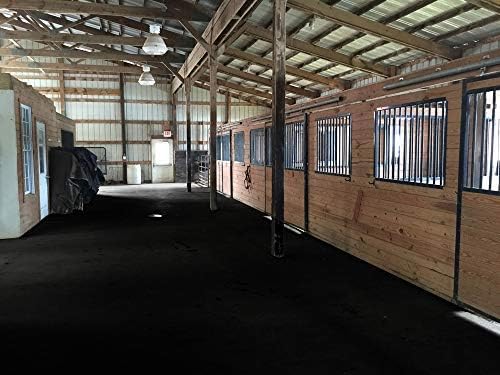 American Heavy Duty Stable/Horse Tiles - Thick, Durable Rubber Flooring - Solid Black 12' x 20' Set - 60 Tiles Total (1/2" Thick)