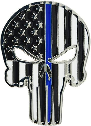USA Flag in Skull Shaped Golf Ball Marker and USA Round Hat Clip by BeTheBall4U