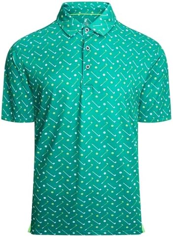 Alex Vando Mens Golf Shirt Moisture Wicking Print Performance Polo Shirt by AlexVando