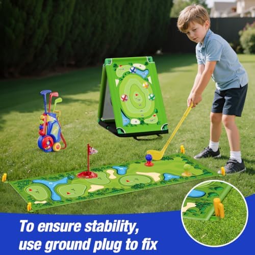 HYES 3 in 1 Kid Golf Set with Putting Mat & Sticky/Golf Game - Image 6