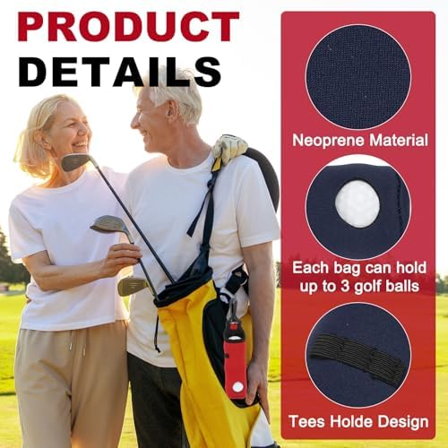 uxcell Golf Ball Carry Bag, Waist-Mounted Storage Bag Neoprene Golf Tee Holder - Image 3