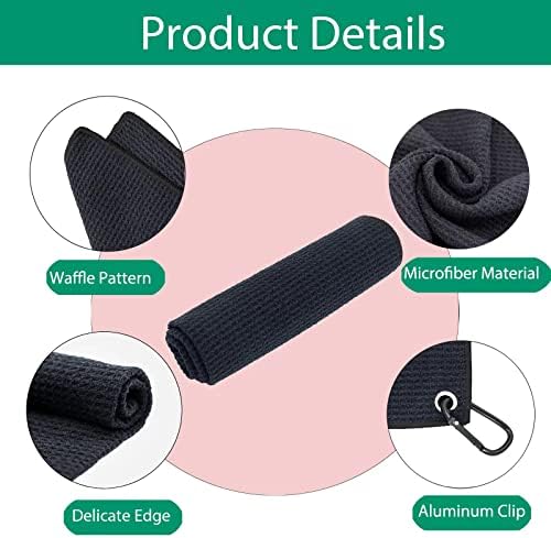 Golf Towel & Brush Cleaning Set, Microfiber Waffle - Image 2
