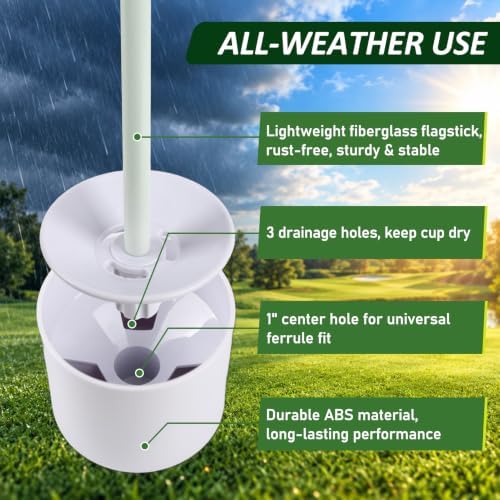 1 Pack Golf Flagstick & Hole Cup Set, 3ft Mini Putting Green Pin Flag - Image 4