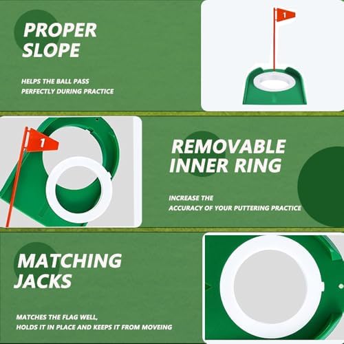 LOOEEL 4 PCS Golf Putting Cup Golf Hole Training, Suitable - Image 4
