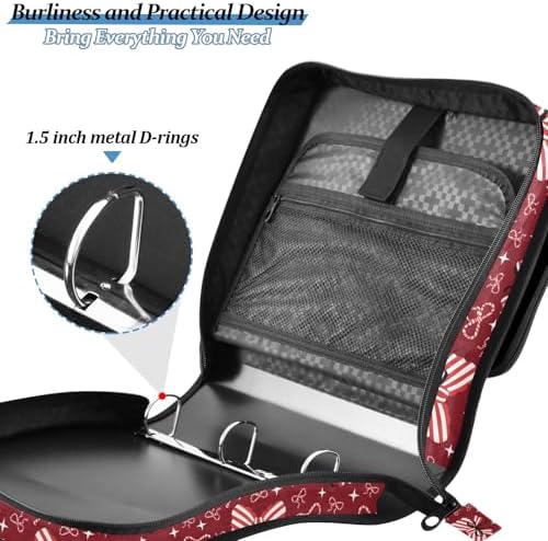 Zipper Binder Bag 3 Ring File Folder Portfolio Organizer Zippered Binder Bags - Image 7