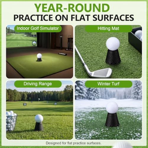 Foilswirl Golf Simulator Tees, 8 Fixed Heights Indoor Golf Mat Tees - Image 6