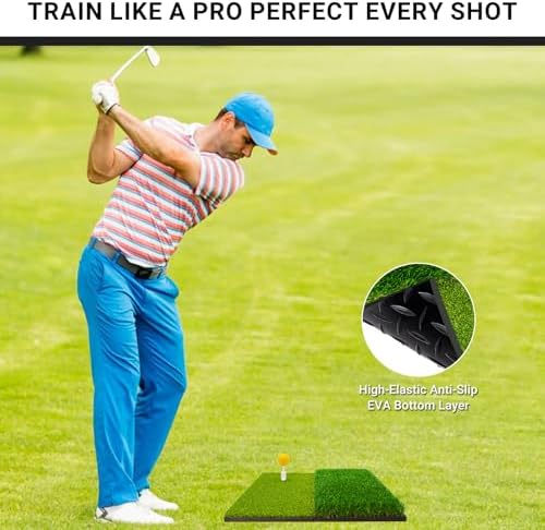 Dual-Turf Golf Practice Mat for Backyard Office & Travel Swing Training - Image 5