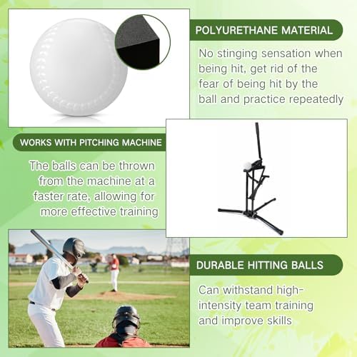 VioraWhite Pitching Machine Balls, Balls Foam Practice Baseballs High Density - Image 3
