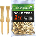 Step Down Golf Tees 2-1/8"or 2-3/4"or 3-1/4" 100 Pack Enduring Wooden Bamboo by WHAMZ33+W