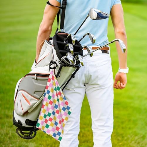 Colorful Checkered Golf Towel Microfiber - Image 5