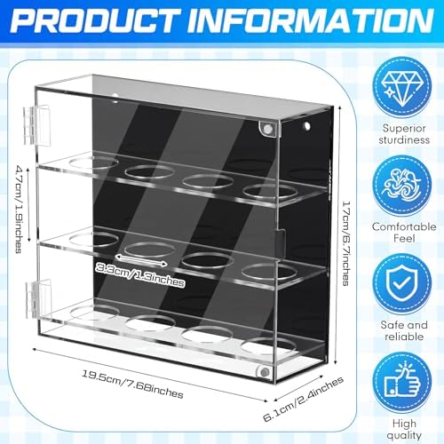 SiliFine Acrylic Golf Ball Display Case Wall Mounted Golfball Holder 3 Layer - Image 4