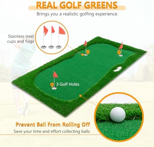 12x5 FT Golf Putting Training Mat, Premium Rubber Turf, - Image 2