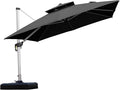 PURPLE LEAF Cantilever Patio Umbrellas 10' x 10' Square Double Top, 3-Yr by PURPLELEAF