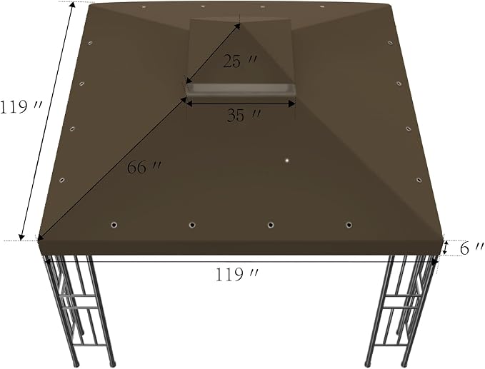 Sumfaller 10x10 FT Gazebo Replacement Canopy Top Cover | Double Tiered Canopy - Image 5