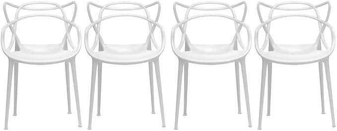 2xhome Modern Dining Chair | Stackable Indoor or Outdoor Entangled Side Chair | by 2xhome