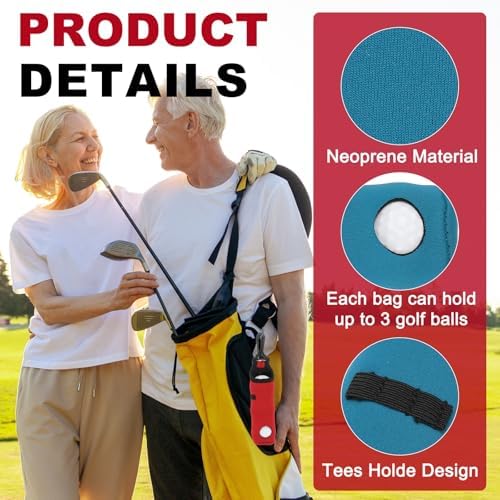 uxcell Golf Ball Carry Bag, Waist-Mounted Storage Bag Neoprene Golf Tee Holder - Image 3