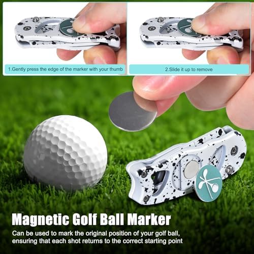 Golf Divot Repair Tool, 3 in 1 Compact Ball Marker Divot Tool, Foldable Golf - Image 4