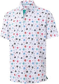 M MAELREG Mens Golf Shirt Short Sleeve Dry Fit Print Moisture Wicking by MAELREG