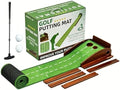 Portable Golf Putting Mat with Auto Ball Return, Wood Base, Indoor Practice by SirChic