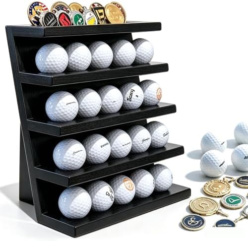100% Solid Cypress Wood Golf Ball Display Case by Unknown