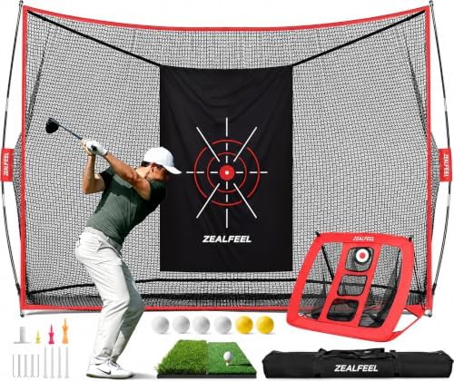 ZEALFEEL Golf Net, 10 x 7 ft Hitting Practice Set by ZEALFEEL