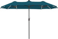 13 ft Patio Umbrella with 120 LED Solar Lights Outdoor Umbrella, Cerulean | by HERASPALACE