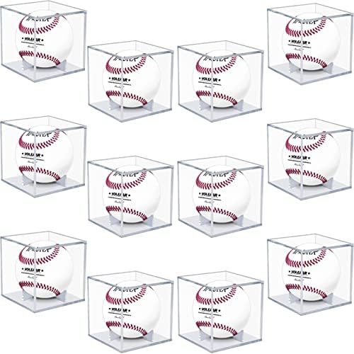 12 Pack Clear Acrylic Baseball Case Display by VOLEAARWALLPAPER