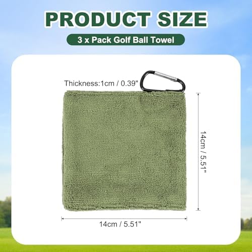 3Pcs Golf Ball Towel 5.5"x5.5" - Image 2
