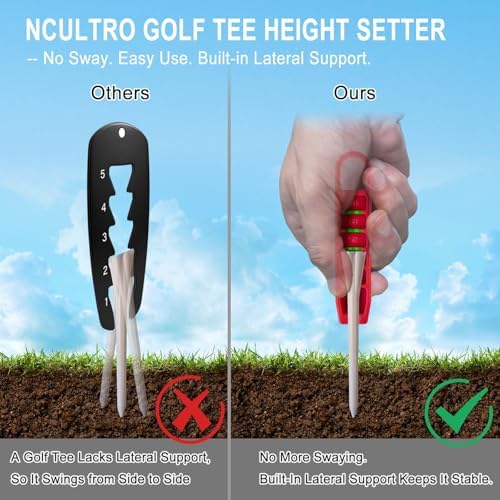 Golf Tee Height Tool, 6 Adjustable Settings, Fits Most Standard Tees - Image 5