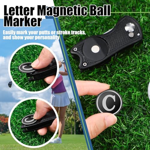 Golf Divot Repair Tool with Letter Ball Marker Custom Monogrammed Initial Green - Image 6