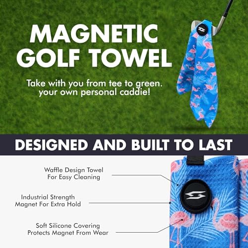 Magnetic Golf Towel 16x24 Waffle Weave - Image 5