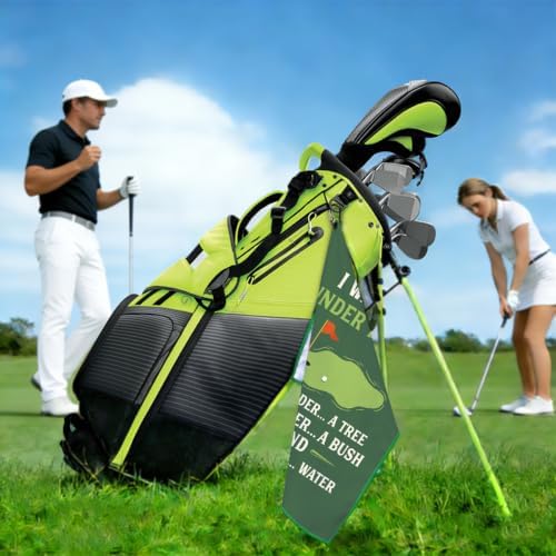 I was One Under Today Golf Pun Print Green Golf Towel - Image 3