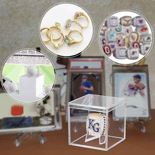 10pcs Championship Ring Display Case Clear Acrylic Plastic Baseball Display - Image 4