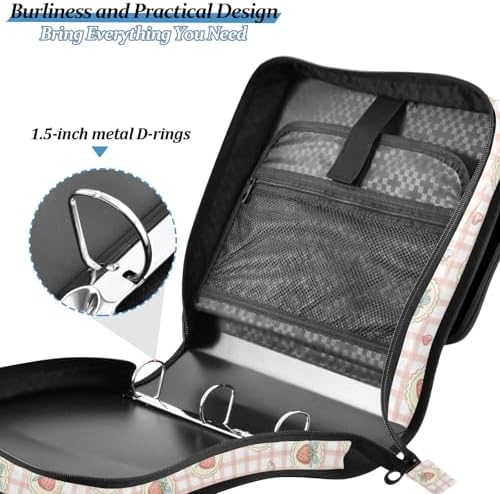 Zipper Binder Bag 3 Ring File Folder Portfolio Organizer Zippered Binder Bags - Image 7