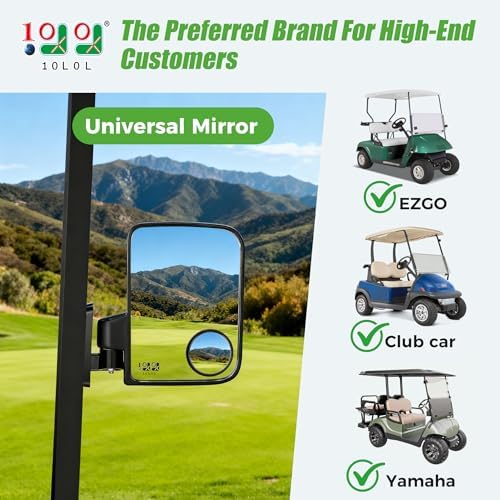 10L0L Golf Cart Mirror, Extra Large Side Rear View Universal - Image 2