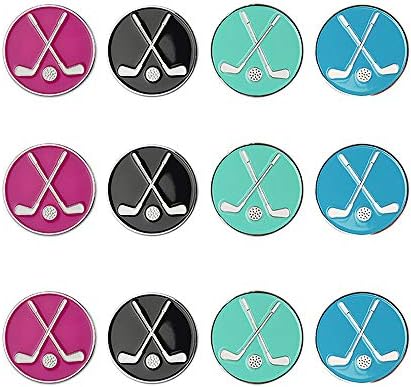 Golf Ball Markers Assorted Patterns Value Pack of 12 Golf Gifts, Golf Cap Clips by GOLTERS