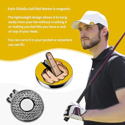 Premium Magnetic Middle Finger Golf Ball Marker Cap Clip Set - Image 4
