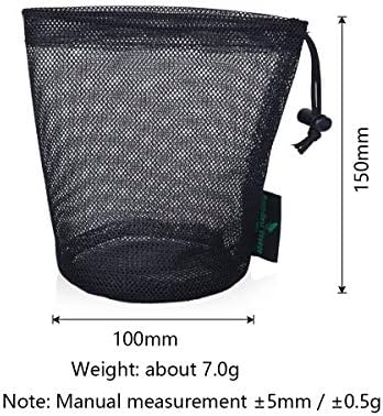 iBasingo 5-Pack Black Mesh Bag Nylon Drawstring Stuff Sacks BVP01 - Image 2