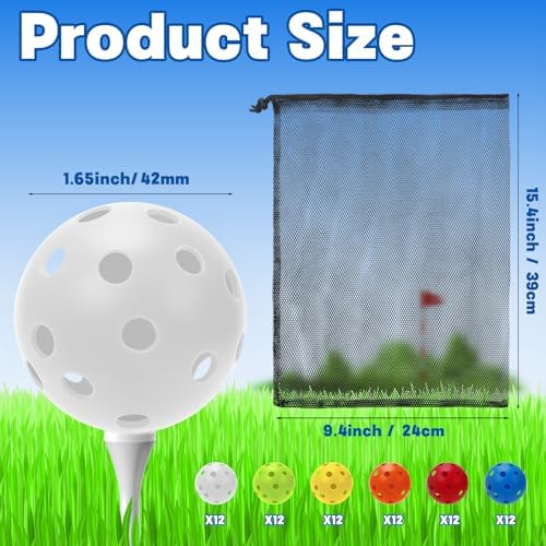 Coopay 72/150/300 Pack Practice Golf Balls, 42mm Plastic Golf Training Balls - Image 2
